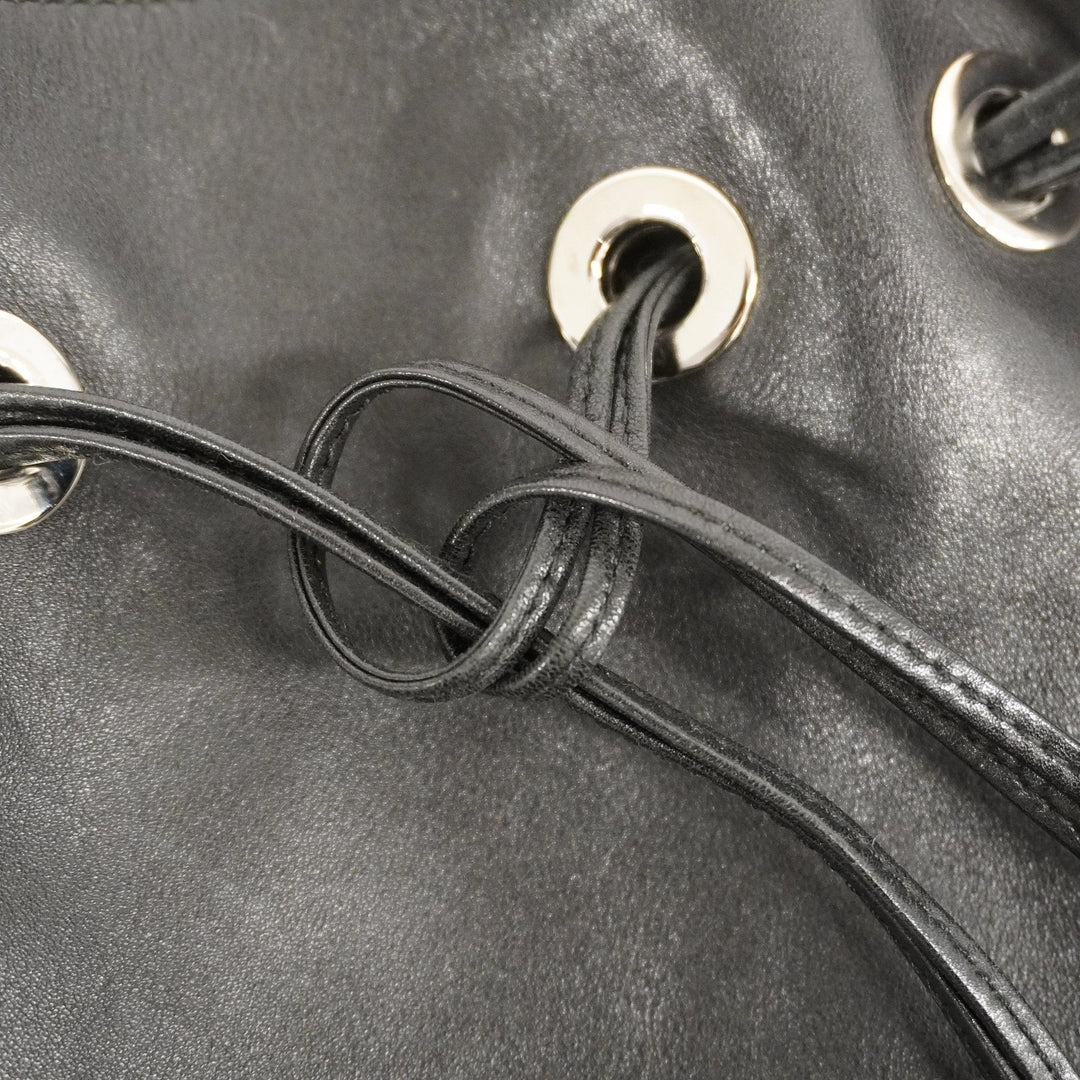 GUCCI  Bamboo Shoulder Bag 001 4006 Women's Leather Shoulder Bag Black