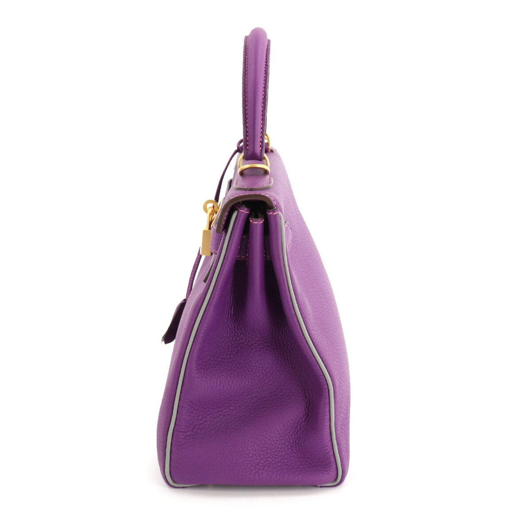 Top quality Hermes Kelly 28 2way hand shoulder bag Taurillon Clemence Anemone Grimmette C engraved inside stitch SPO