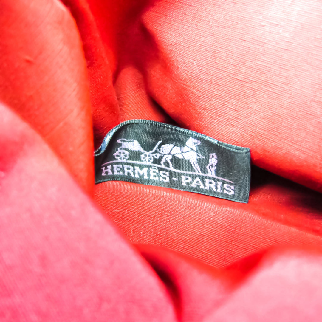 Premium Handmade Hermes Bolide Women's Cotton,Leather Pouch Red Color