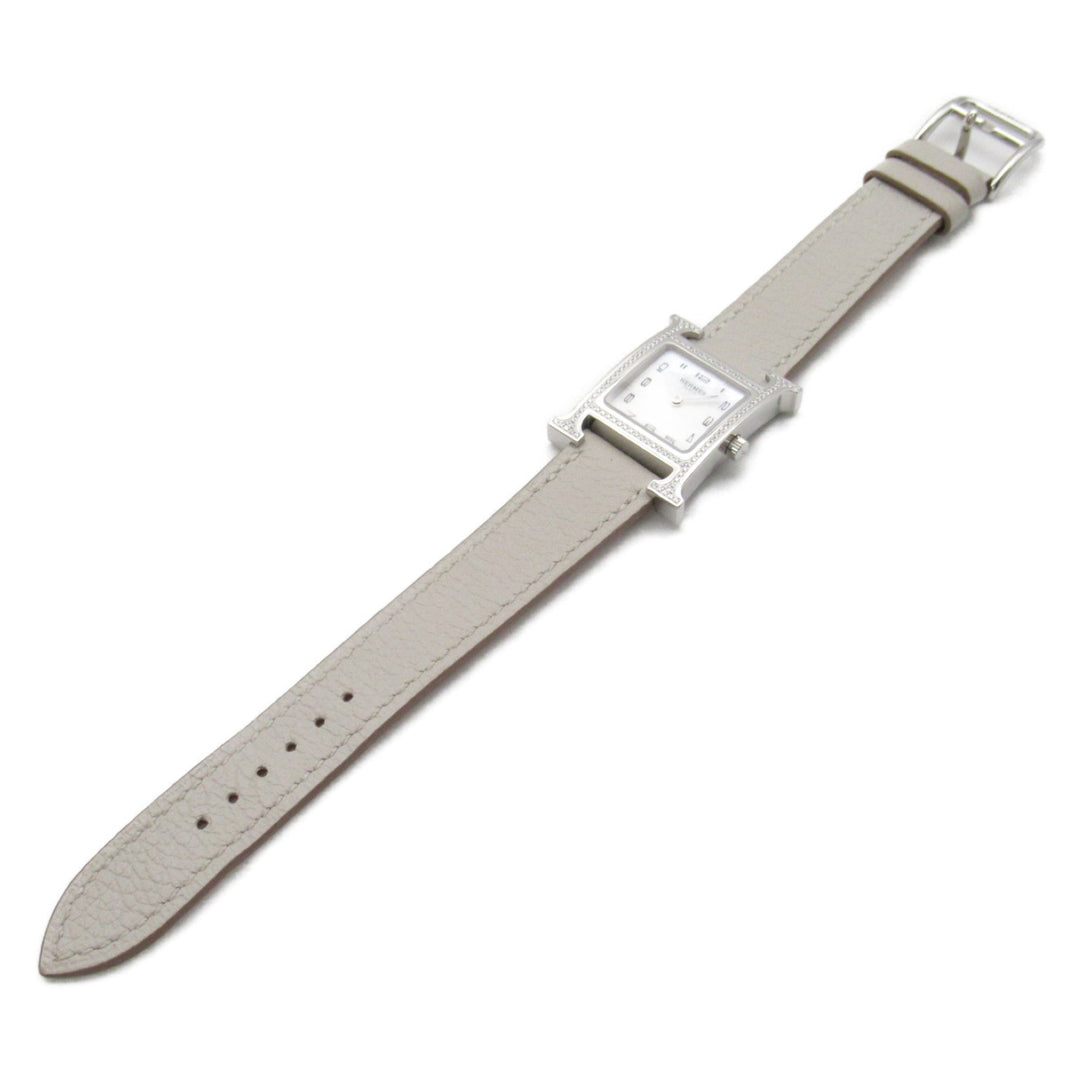 Top quality Hermes H Watch Diamond Bezel Wrist Watch Watch Wrist Watch HH1.235 Quartz White White shell Stainless Steel Leather b