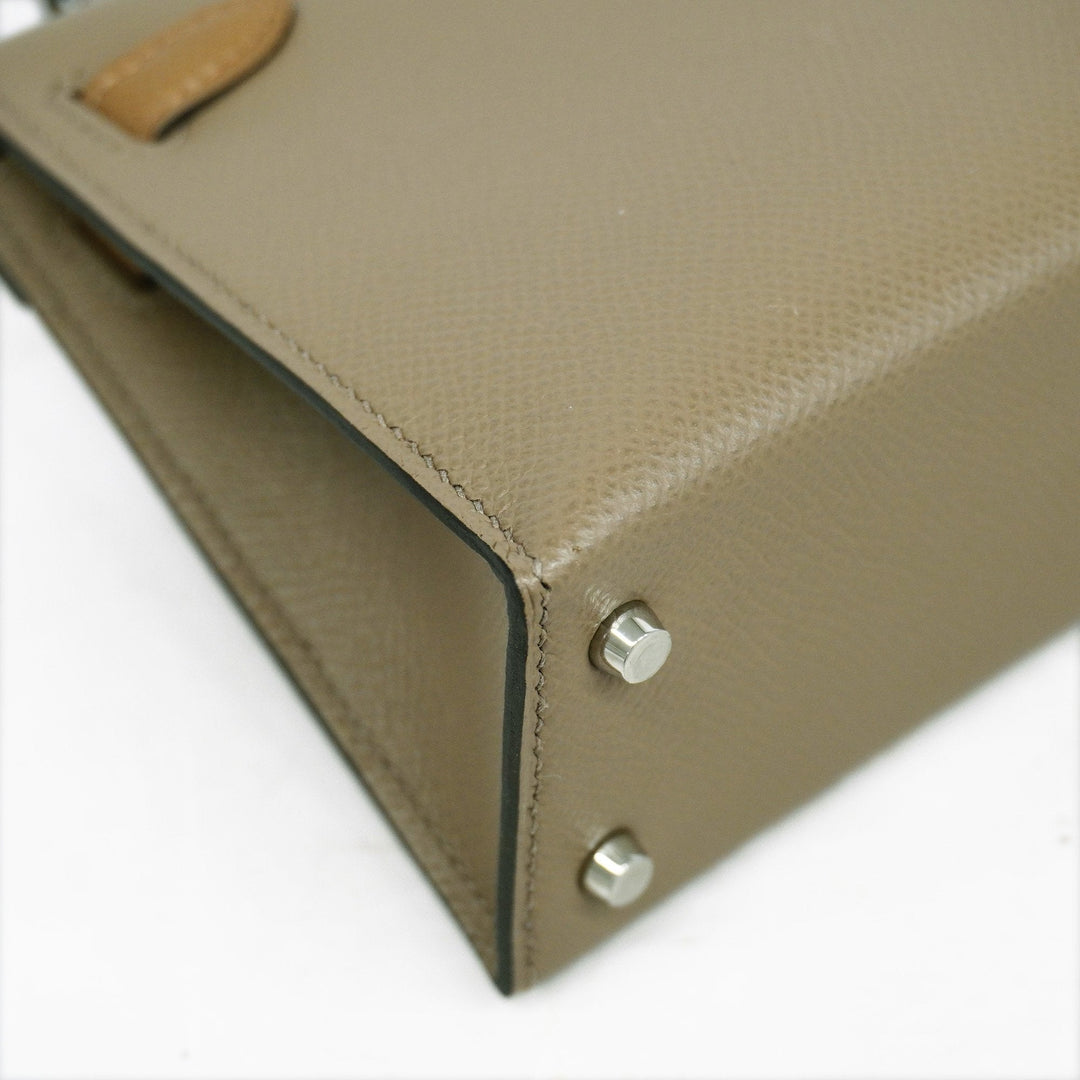 Top quality Hermes 2way Bag Kelly Mini Tricolor Z Engraved Vo Epson Biscuit Women's