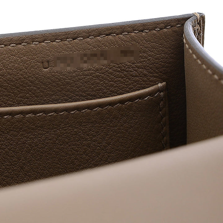 Top quality Hermes Geta Shoulder bag Chevre Etoupe Silver metal fittings U stamp