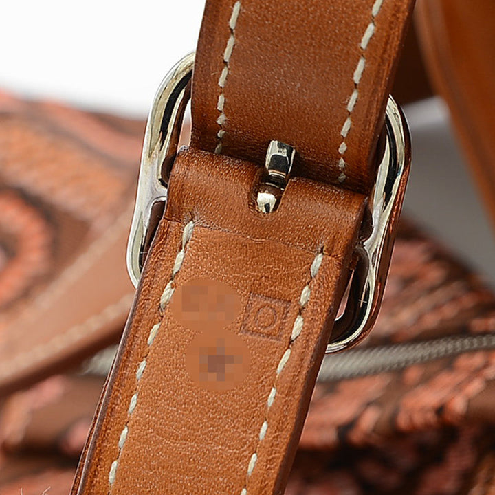 Top quality Hermes Silky City PM Amperle Silk Barenia Brown O Engraved Handbag