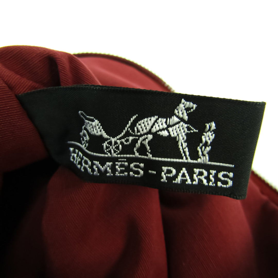 Top quality Hermes Bolide Mini Women's Cotton,Leather Pouch Brown,Dark Red