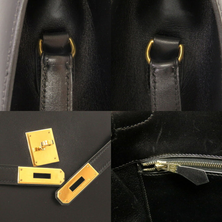 Top quality Hermes Kelly Sport Boxcalf Black A Stamped Shoulder Bag