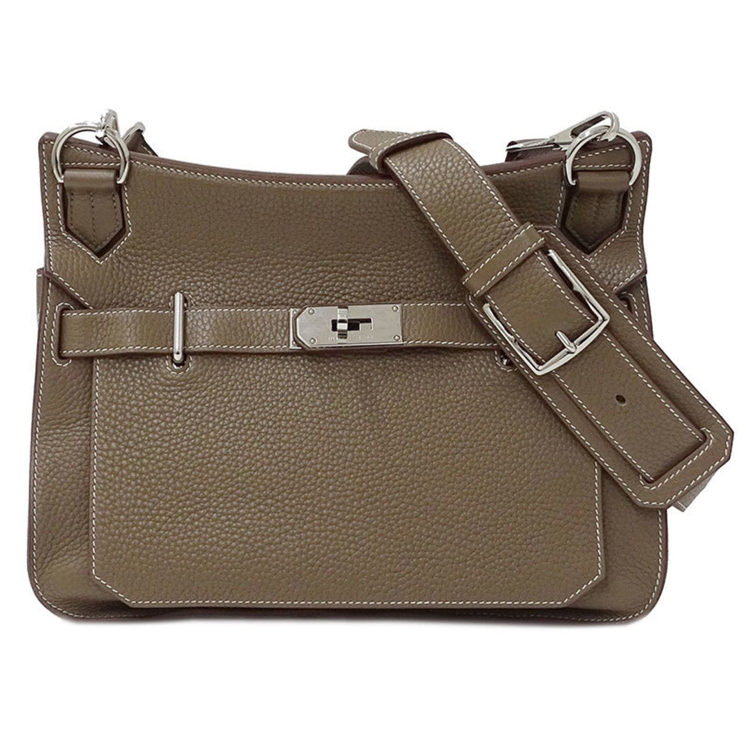 Top quality Hermes Bag Women's Shoulder Gypsier 34 Taurillon Clemence Etup Greige T Engraved
