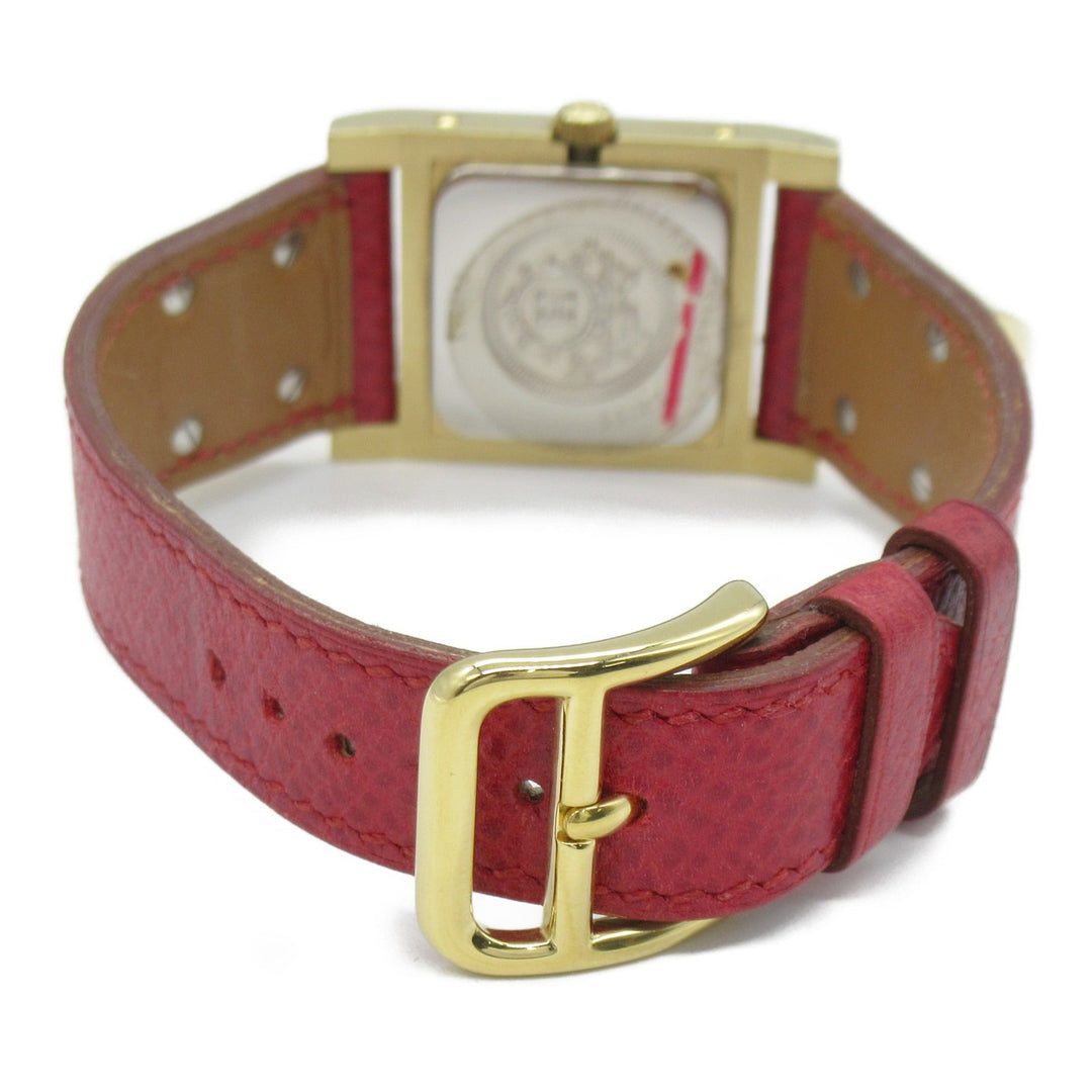 Top quality Hermes Medor Wrist Watch watch Wrist Watch ME1.201 Quartz White Gold Plated Stainless Steel Leather belt
