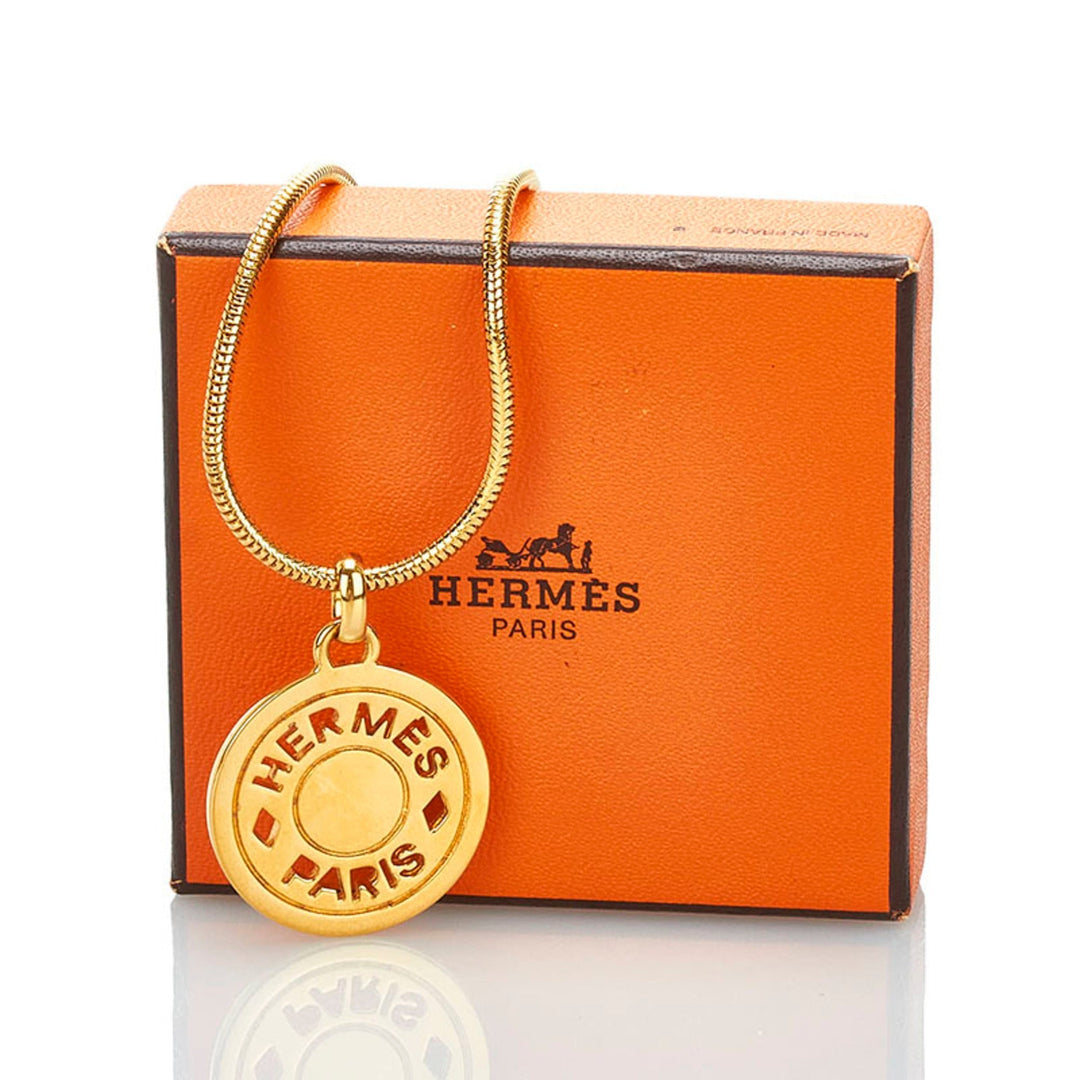 Top quality Hermes BIJOUTERIE FANTAISIE serie medallion coin necklace pendant gold plated ladies Top quality Hermes