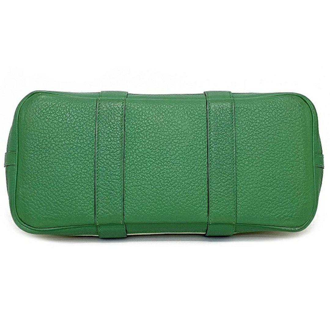 Top quality Hermes handbag garden TPM green toile ash country canvas leather P stamp made in 2012 Top quality Hermes tote bag ladies