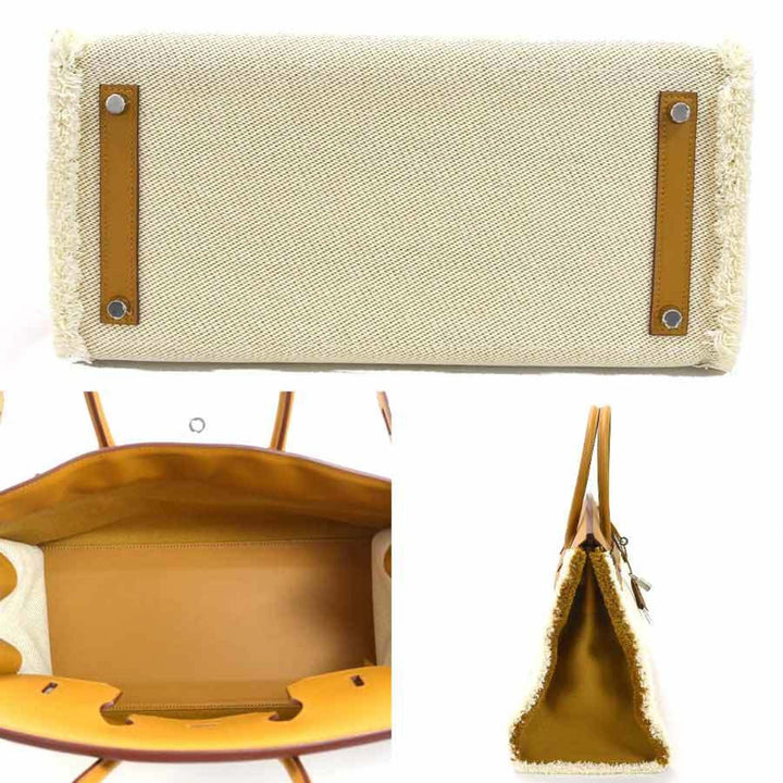 Top quality Hermes Handbag Birkin Frey 35 Sesame Vaux Swift x Twill Ash Top quality Hermes Ladies