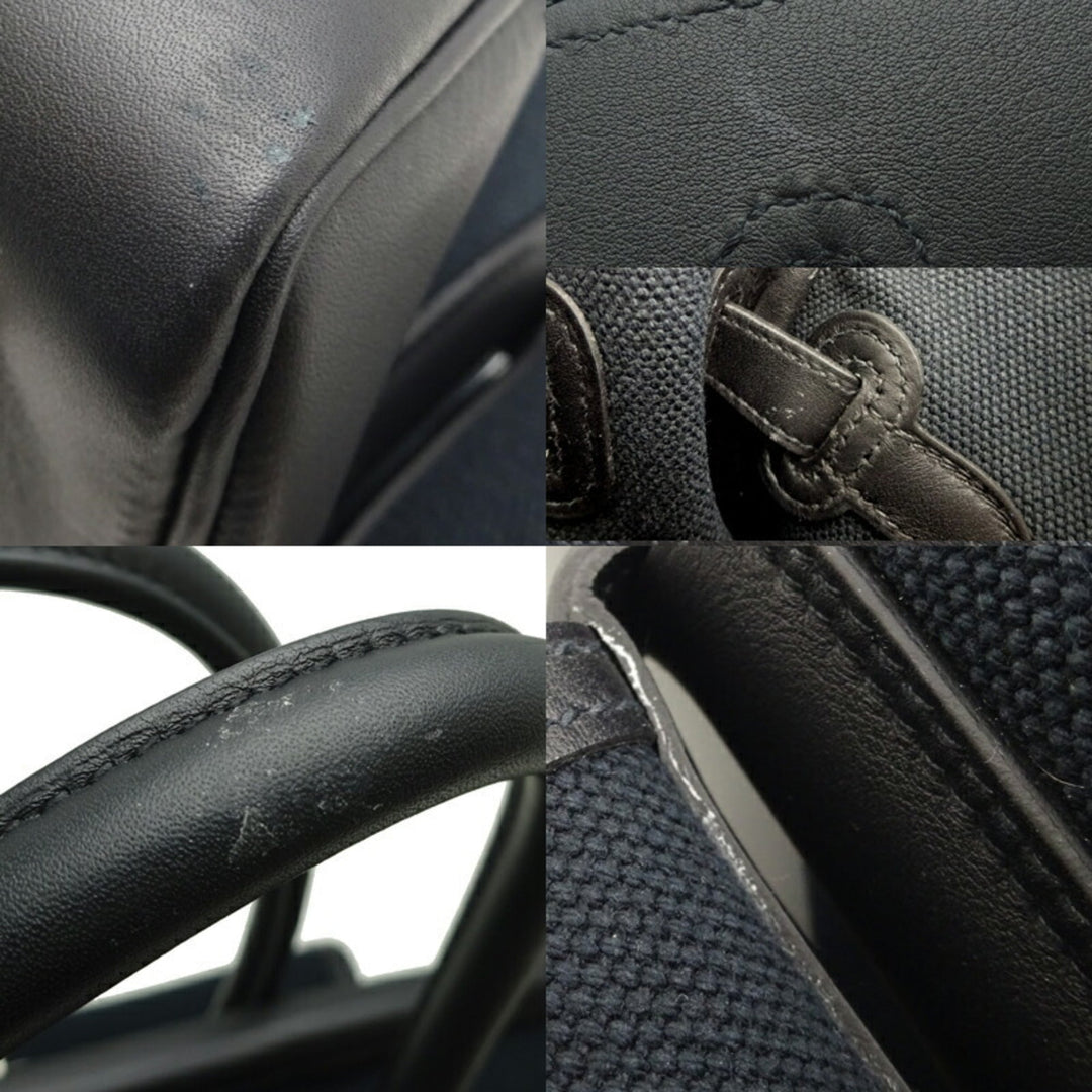 Top quality Hermes Birkin 35 Cargo U Engraved () Women's Men's Handbag Toile Ash Noir (Black) x Palladium Hardware