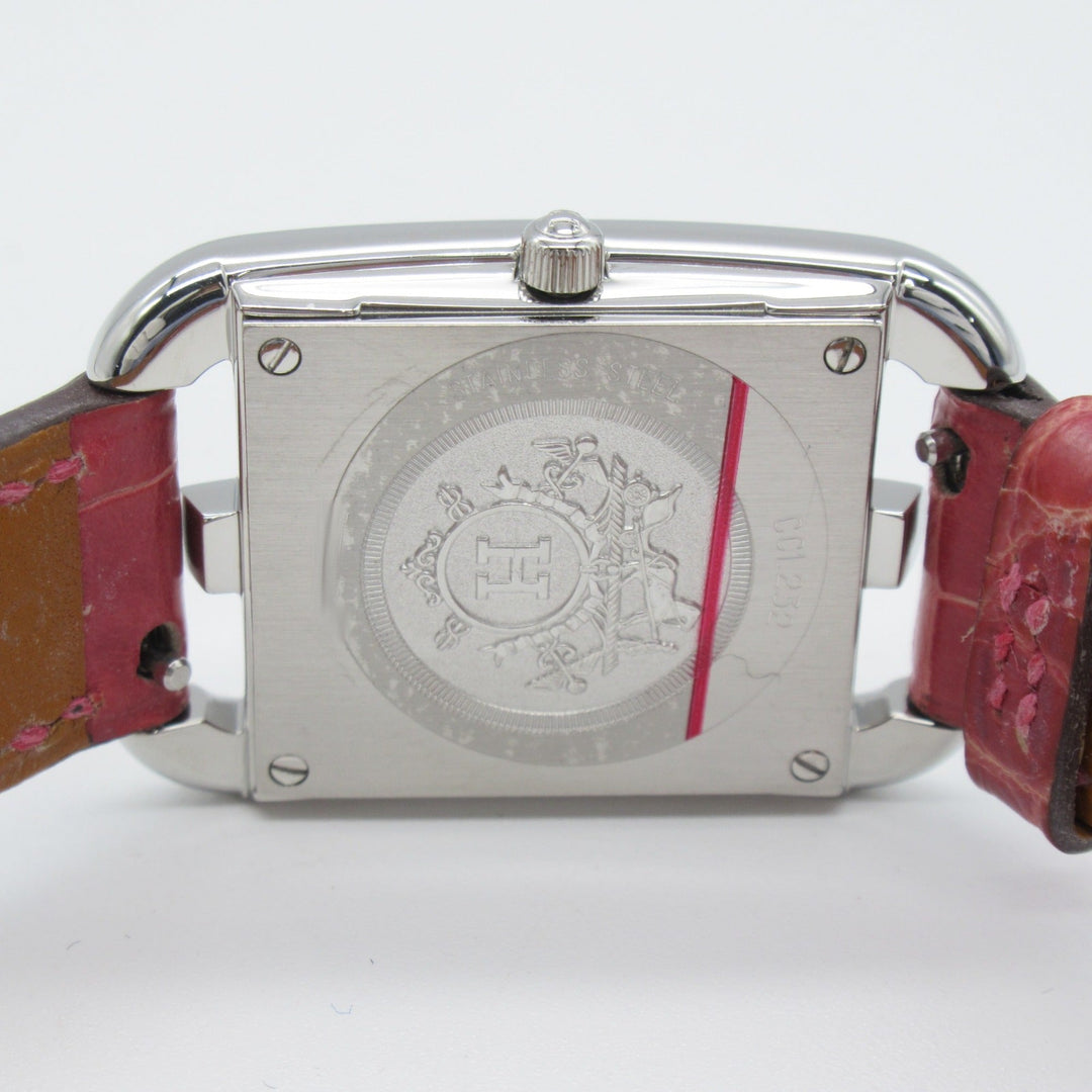 Top quality Hermes Cape Cod 8P diamond Wrist Watch watch Wrist Watch CC1.232 Quartz White White shell Stainless Steel Leather bel
