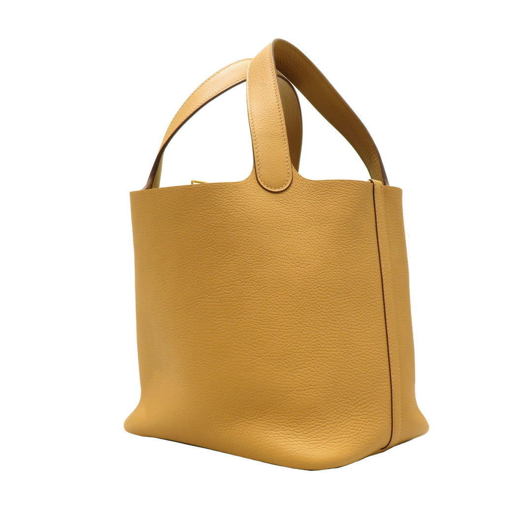 Top quality Hermes Picotan Lock MM Handbag Biscuit G Metal Fittings Taurillon Clemence Z Engraved