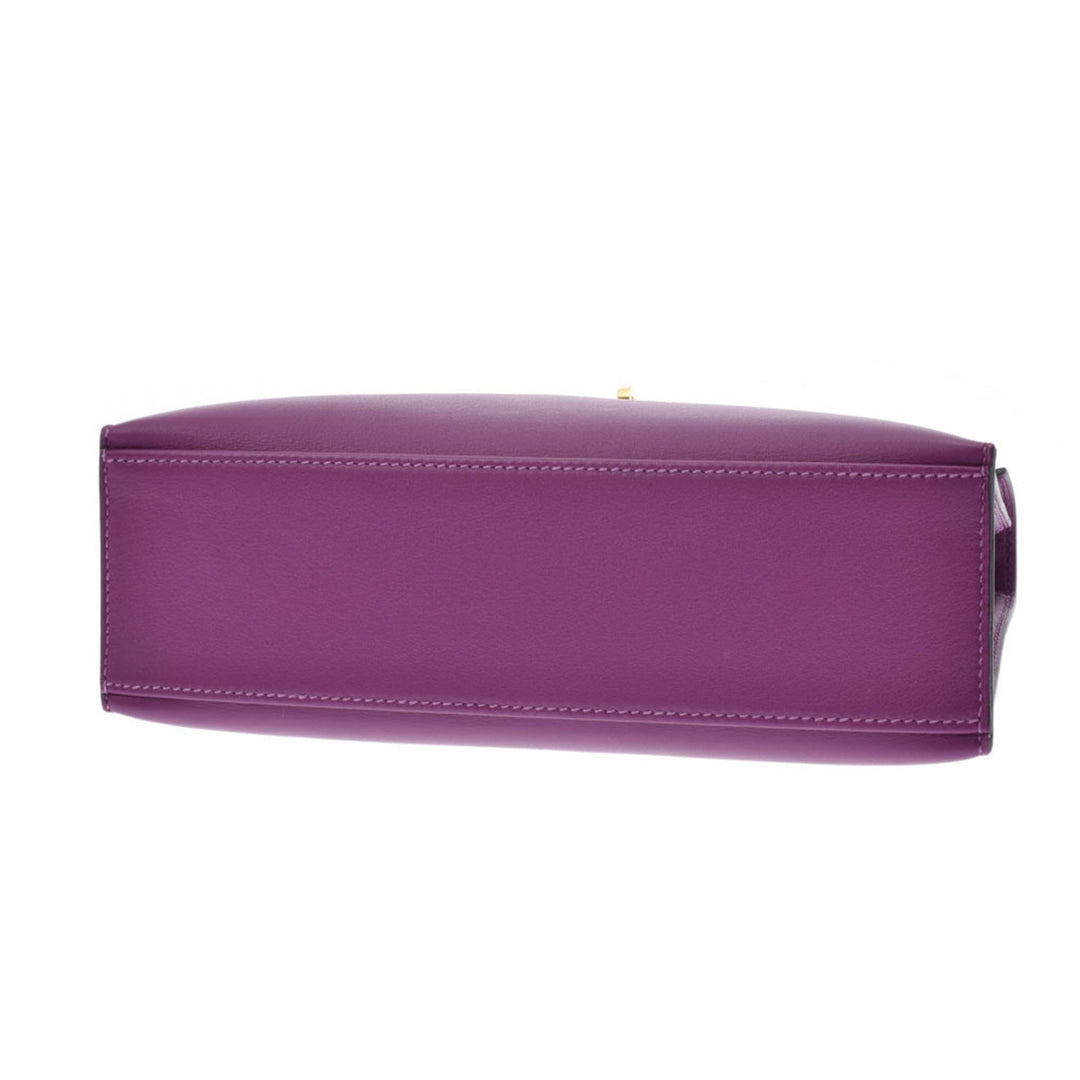Top quality Hermes Pochette Kelly Anemone Y Engraved (around 2020) Ladies Swift Handbag
