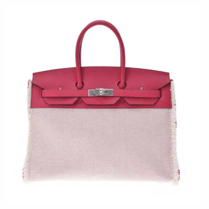 Premium Handmade Hermes Birkin 35 Furei-furei Franboise Z engraved (around 2021) Unisex Swift x Twill Ash handbag