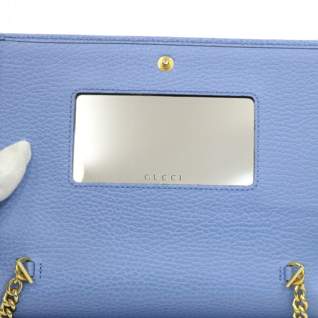 Gucci Shoulder Bag Marmont Chain Blue Ladies
