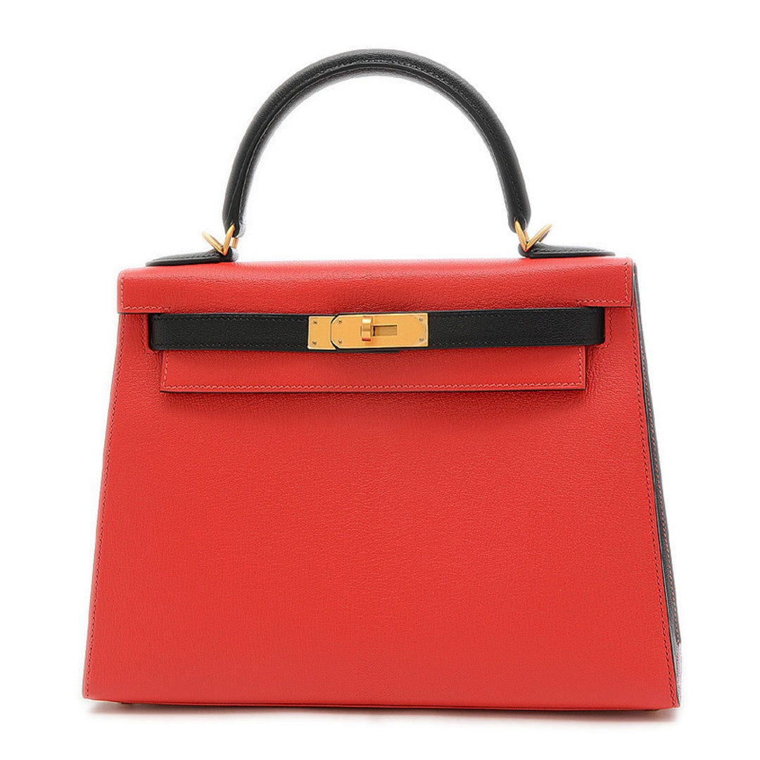 Hermes Kelly 28 Epsom Leather Handbag Shoulder Bag Black