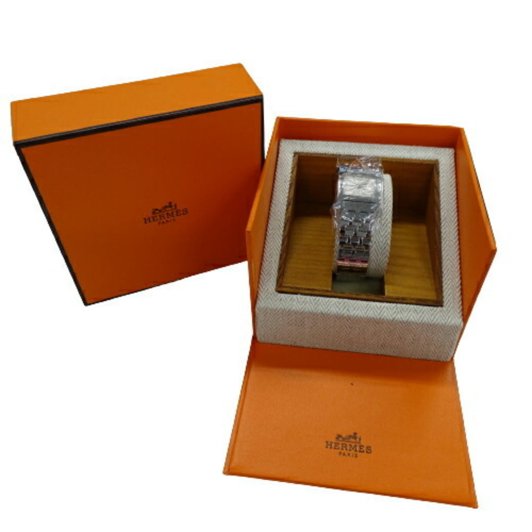 Top quality Hermes Watch Ladies H Quartz Stainless Steel SS HH1.210 Silver Ivory Polished