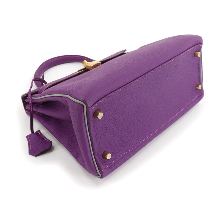 Top quality Hermes Kelly 28 2way hand shoulder bag Taurillon Clemence Anemone Grimmette C engraved inside stitch SPO