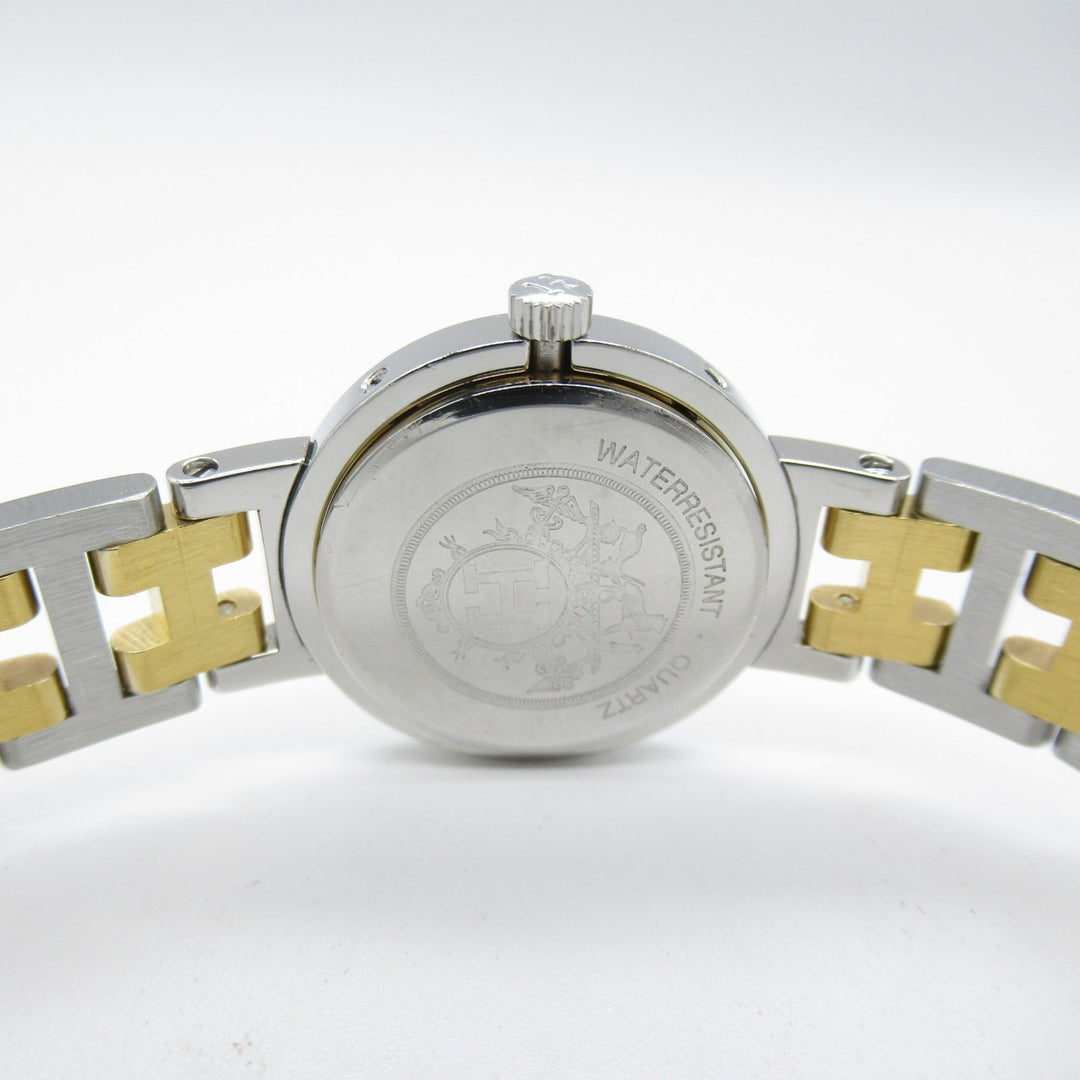 Top quality Hermes Clipper Wrist Watch Watch Wrist Watch CL2.440 Quartz White Gold Plated Stainless Steel