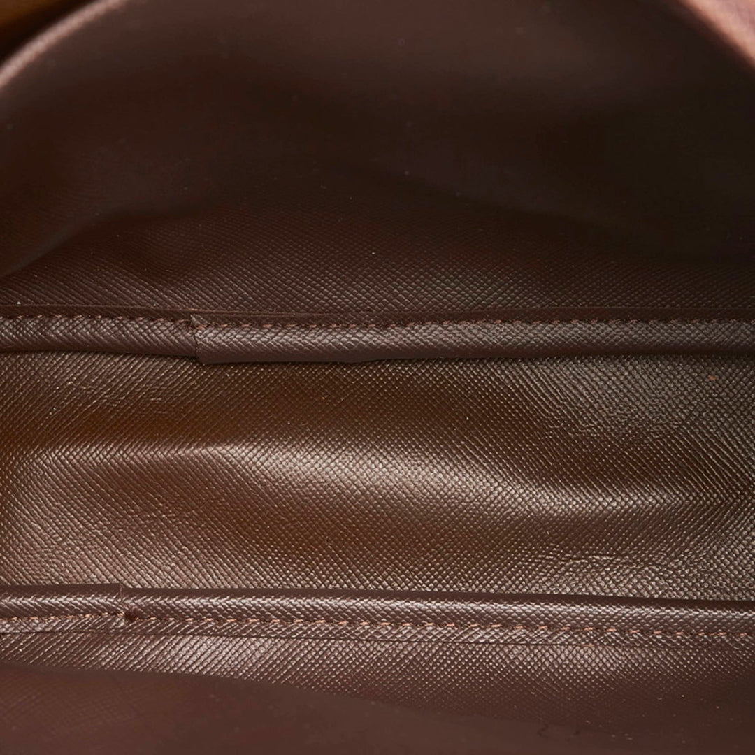 Burberry check shoulder bag khaki brown canvas leather Lady's BURBERRY