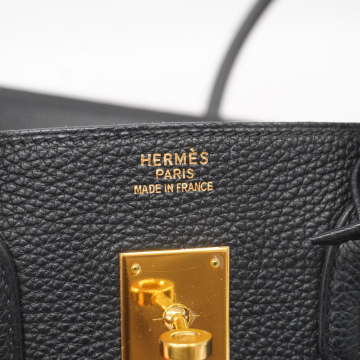 Top quality Hermes Birkin Birkin 35 G Stamp Women's Togo Leather Handbag Black