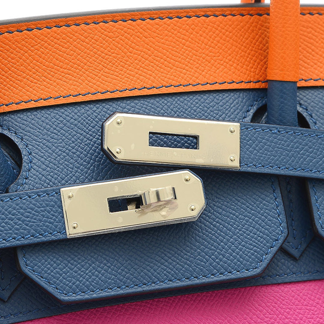 Top quality Hermes Birkin 35 Rainbow Apricot Blue Agat Magnolia Rouge Kazak Handbag