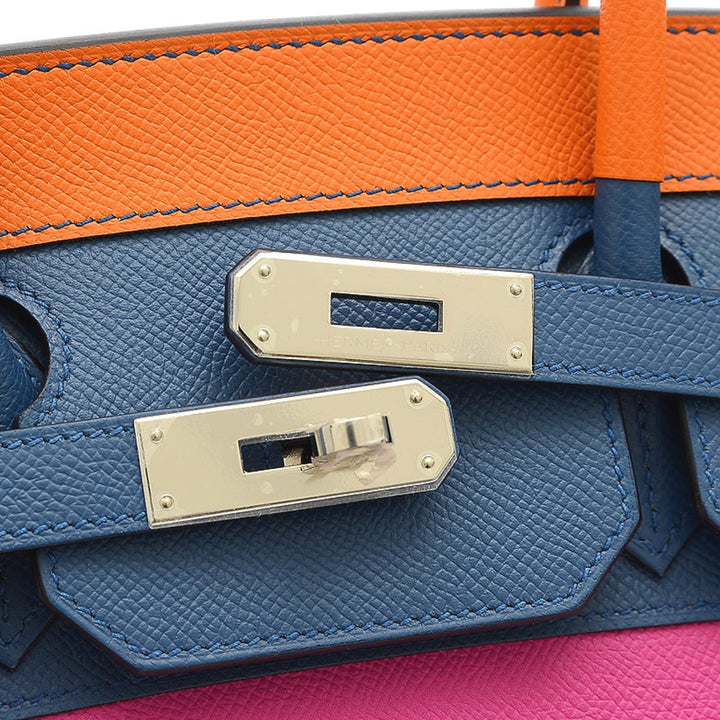 Top quality Hermes Birkin 35 Rainbow Apricot Blue Agat Magnolia Rouge Kazak Handbag