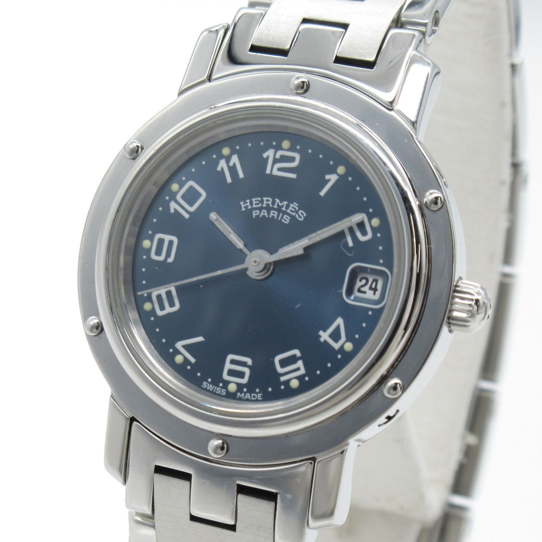 Top quality Hermes Clipper Wrist Watch Watch Wrist Watch CL4.210 Quartz Blue Stainless Steel