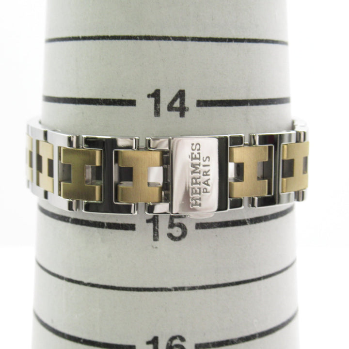 Top quality Hermes Clipper Wrist Watch Watch Wrist Watch CL4.220 Quartz White Gold Plated Stainless Steel
