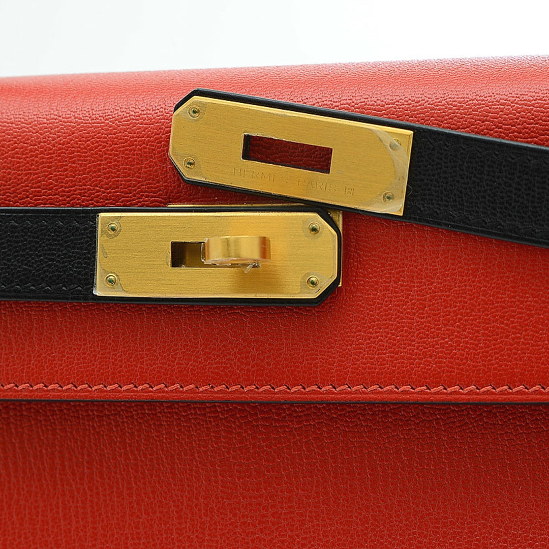 Top quality Hermes Kelly 28 Epsom Leather Handbag Shoulder Bag Black