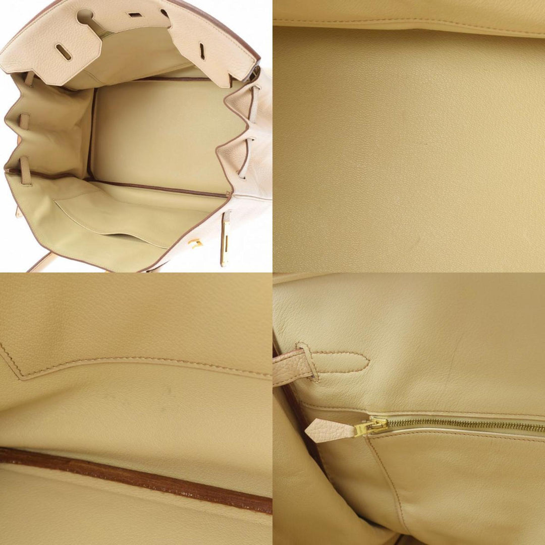 Top quality Hermes Birkin 40 Beige ??? E engraved (around 2001) Unisex Taurillon Clemence handbag