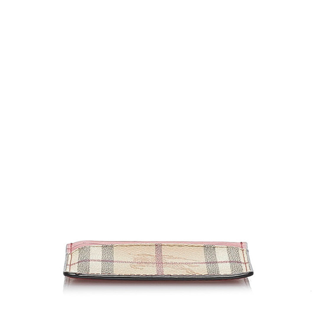 Burberry Nova Check Shadow Horse Card Case Brown Red PVC Leather Ladies BURBERRY