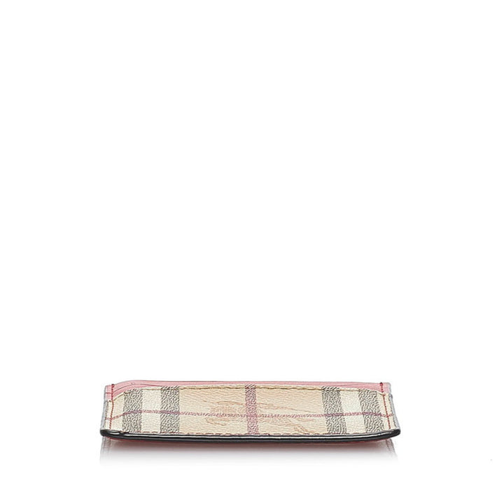 Burberry Nova Check Shadow Horse Card Case Brown Red PVC Leather Ladies BURBERRY