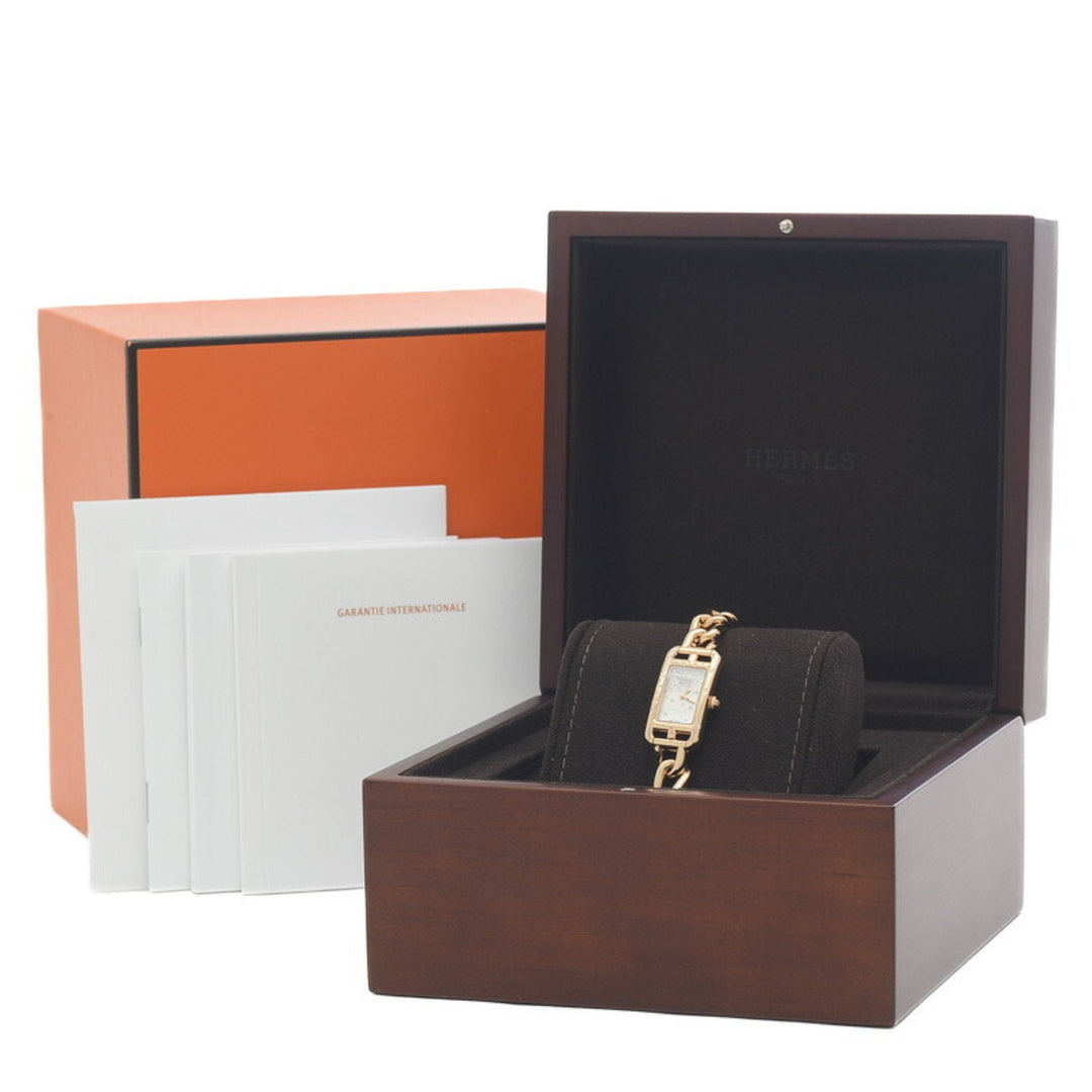 Top quality Hermes Nantucket Women's Watch White Dial K18PG/Diamond Quartz NA2.172