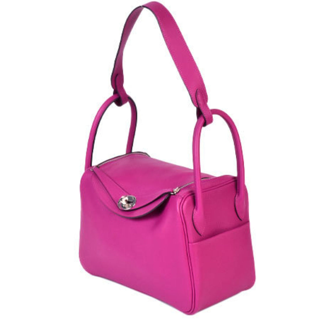 Top quality Hermes Handbag Lindy 26 Evercolor Rose Purple A Engraved (Made in 2017) 073430CK