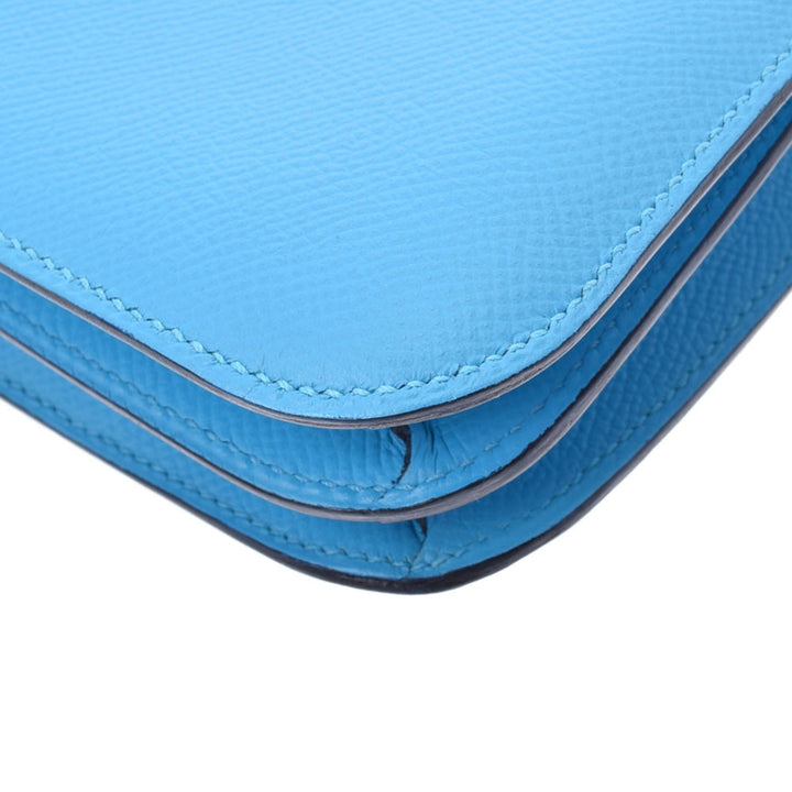 Top quality Hermes Constance Mini 18 Blue Nord D Engraved (around 2019) Women's Vaux Epson Shoulder Bag