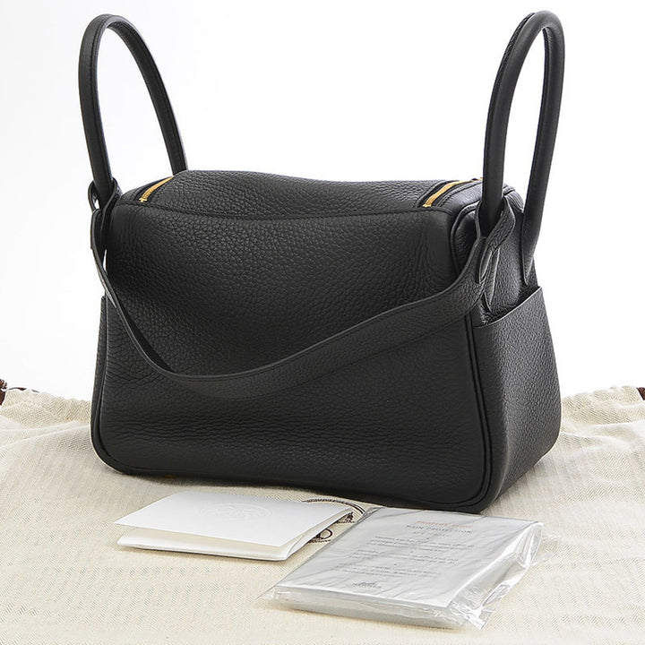 Top quality Hermes Lindy 26 Taurillon Clemence Black U Engraved Handbag Shoulder Bag