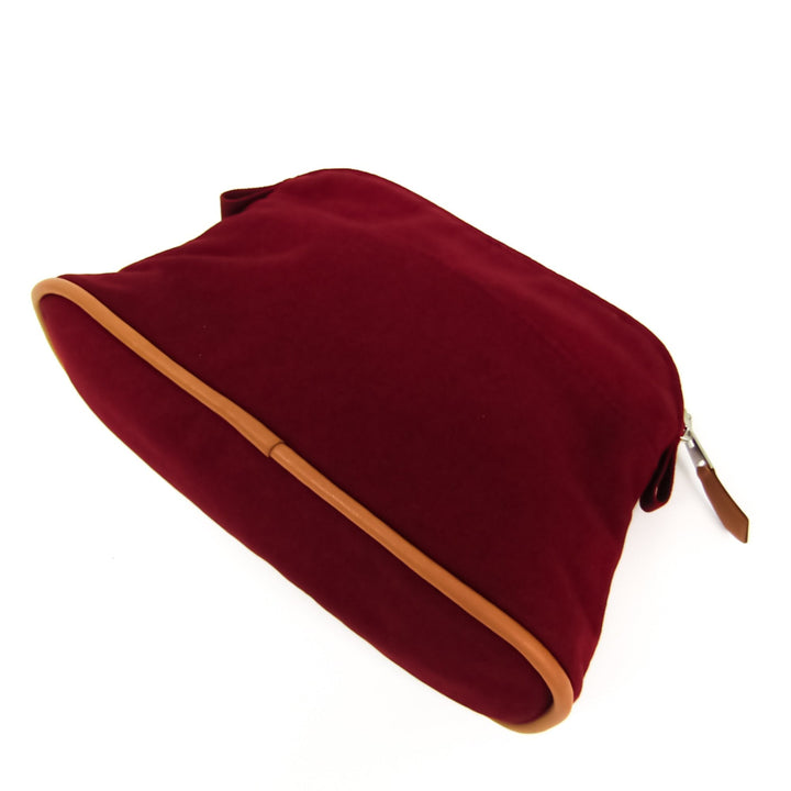Top quality Hermes Bolide Mini Women's Cotton,Leather Pouch Brown,Dark Red