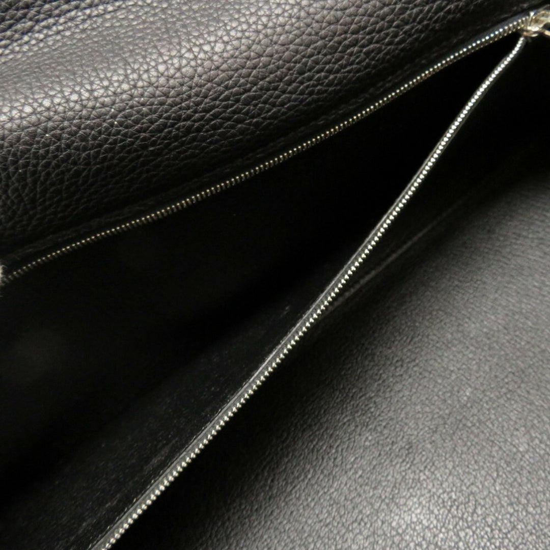 Top quality Hermes Shoulder Kelly Taurillon Clemence Black  M Engraved Handbag 0033 40