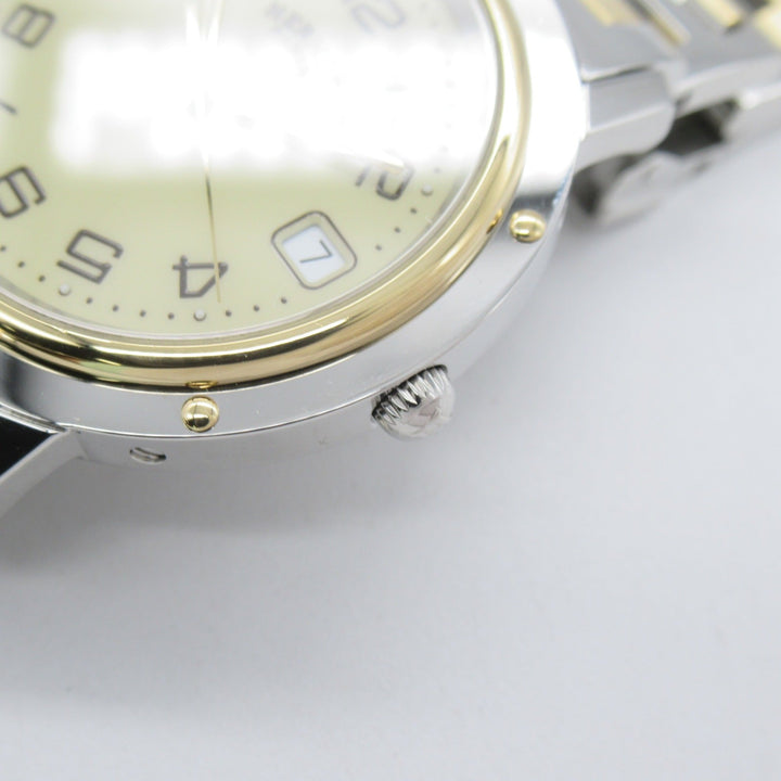 Top quality Hermes Clipper Wrist Watch Watch Wrist Watch CL6.720 Quartz Ivory Gold Plated Stainless Steel