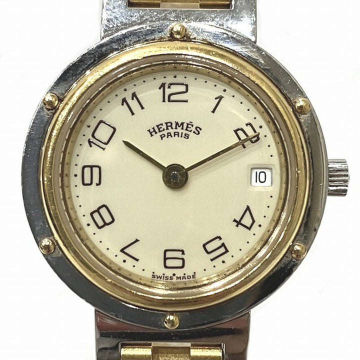 Top quality Hermes Clipper Quartz Ivory Dial Watch Ladies