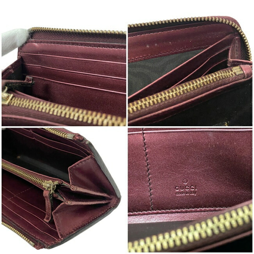 Gucci Long Wallet Brown Shima 295671 Patent Leather GUCCI GG Interlocking Heart Enamel Women's Charm