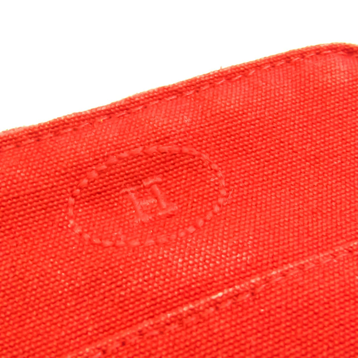 Premium Handmade Hermes Bolide Mini Women's Cotton,Leather Pouch Beige,Red Color