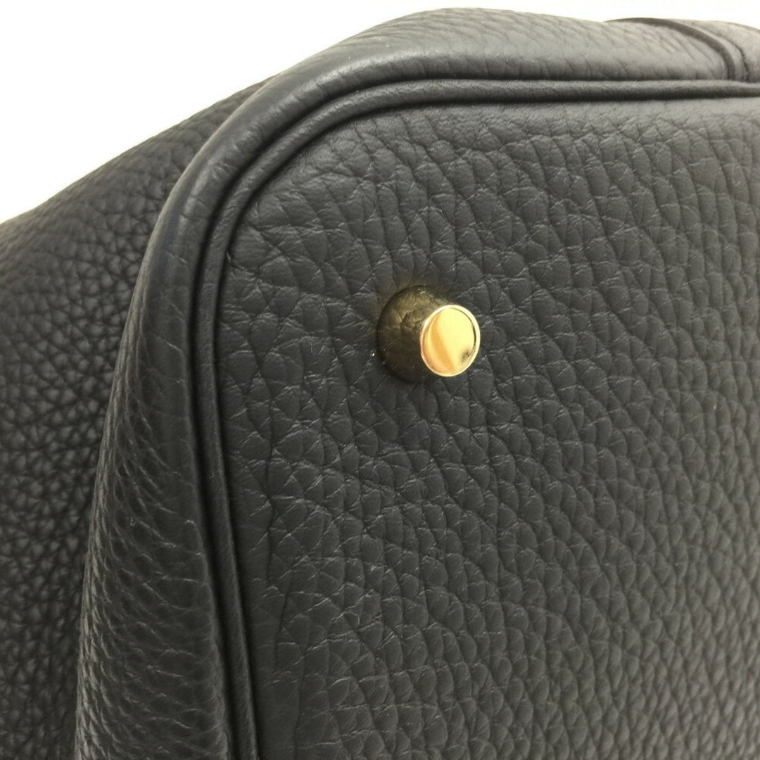 Hermes Handbag Picotin Lock MM C Engraved Made in 2018 Taurillon Clemence Black Women's HERMES