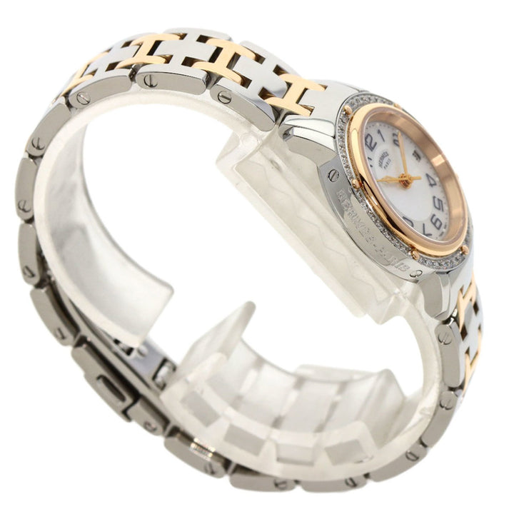 Top quality Hermes CP1.222 Clipper Bezel Diamond Watch Stainless Steel/PGPxSS/Diamond Women's