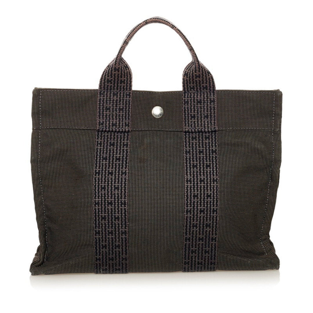 Hermes Yale Line PM Handbag Gray Canvas Women's Hermes
