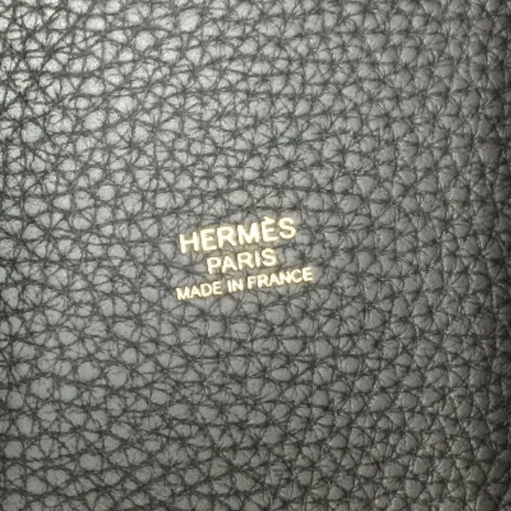 Hermes Handbag Picotin Lock MM C Engraved Made in 2018 Taurillon Clemence Black Women's HERMES