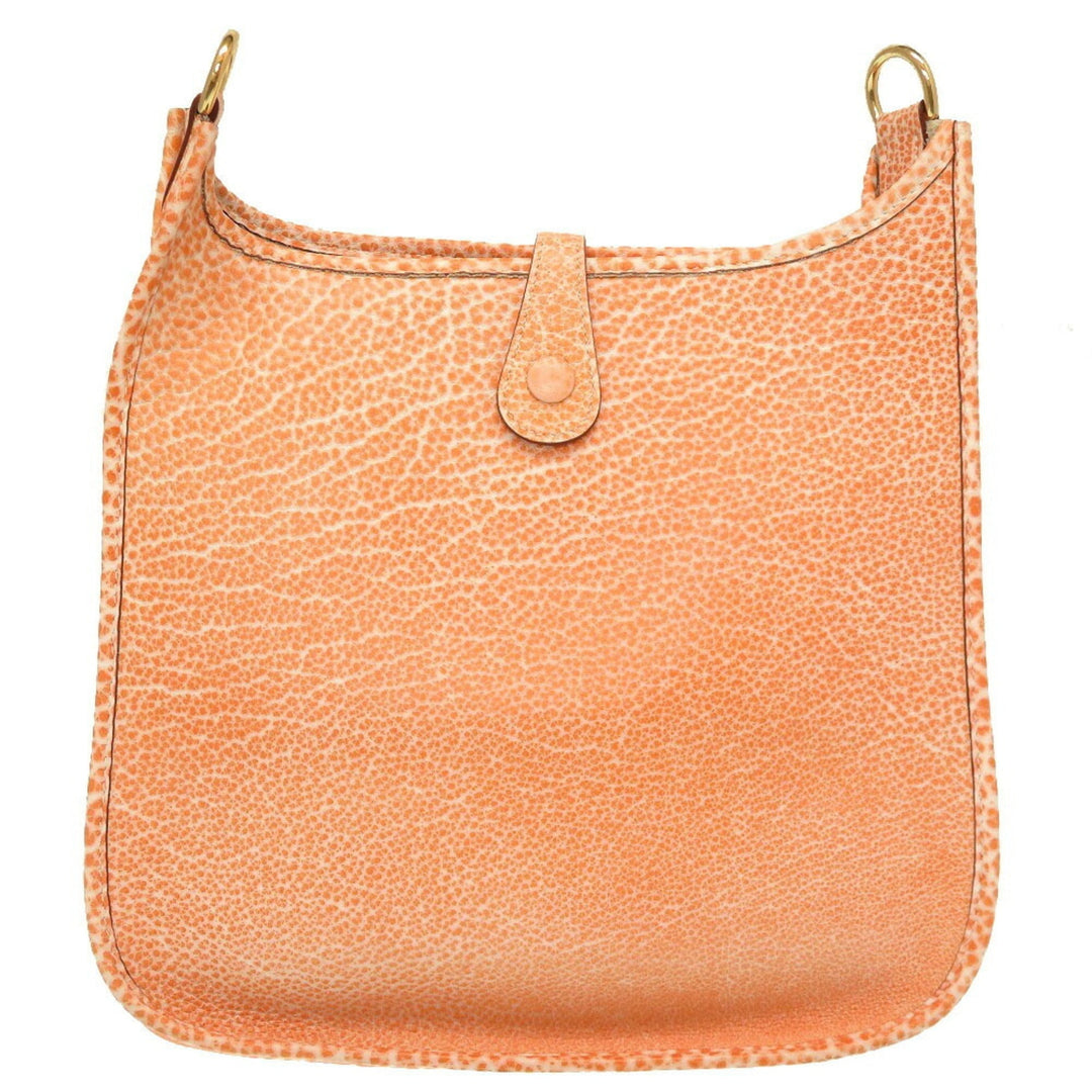 Top quality Hermes Evelyn PM Buffle Skipper Orange  F Engraved Shoulder Bag