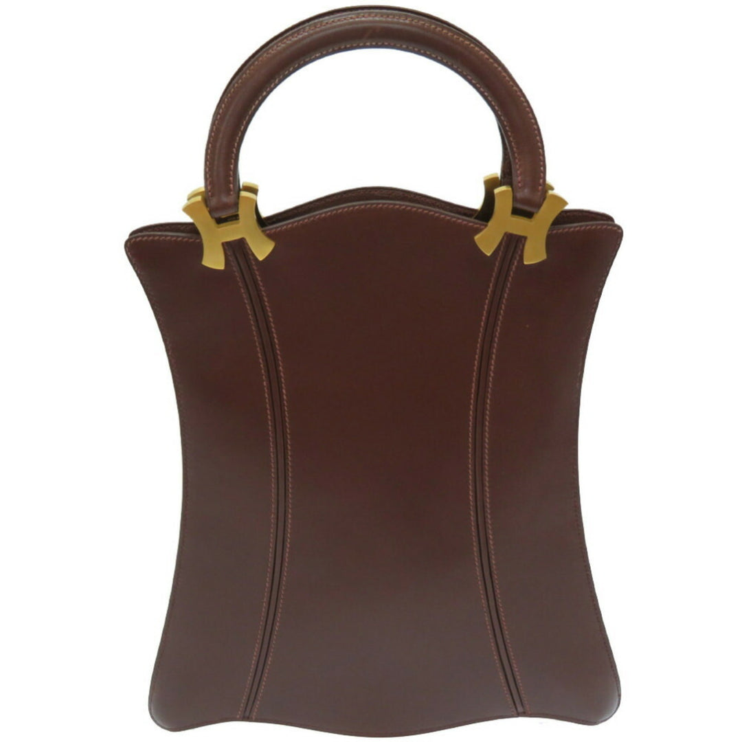 Top quality Hermes Tree Box Calf Tote Bag Brown  B Engraved 0074Top quality Hermes